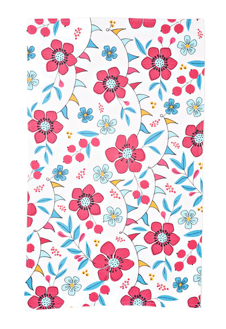 Floral Tea Towel White