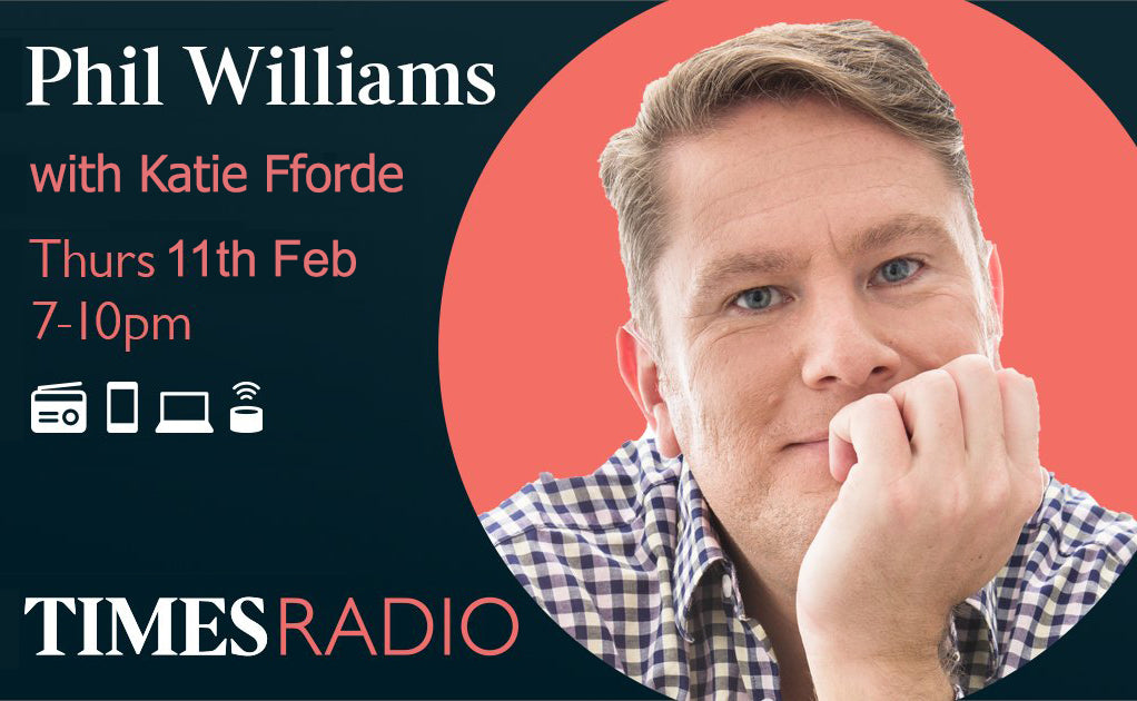 Times Radio - Phil Williams interveiws Katie Fforde (Thurs 11th Feb 20